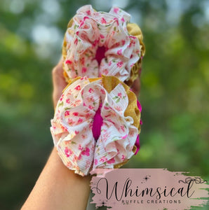 Pink Floral Ruffle piggies